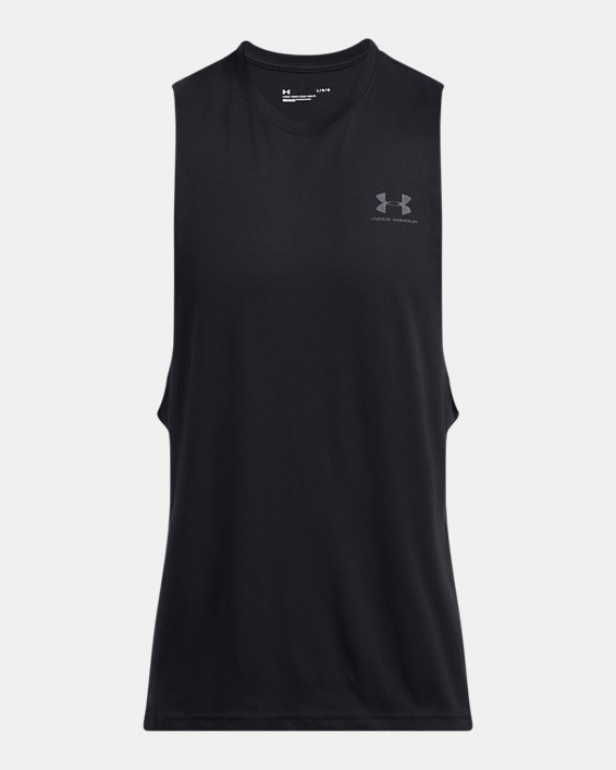 Men's UA Sportstyle Left Chest Cut-Off Tank in Black image number 4